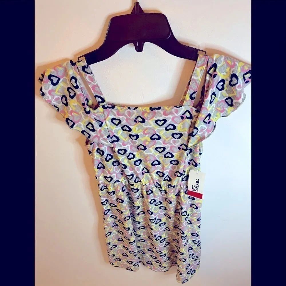 Epic threads Girl size L hearts 💛 dots Dress